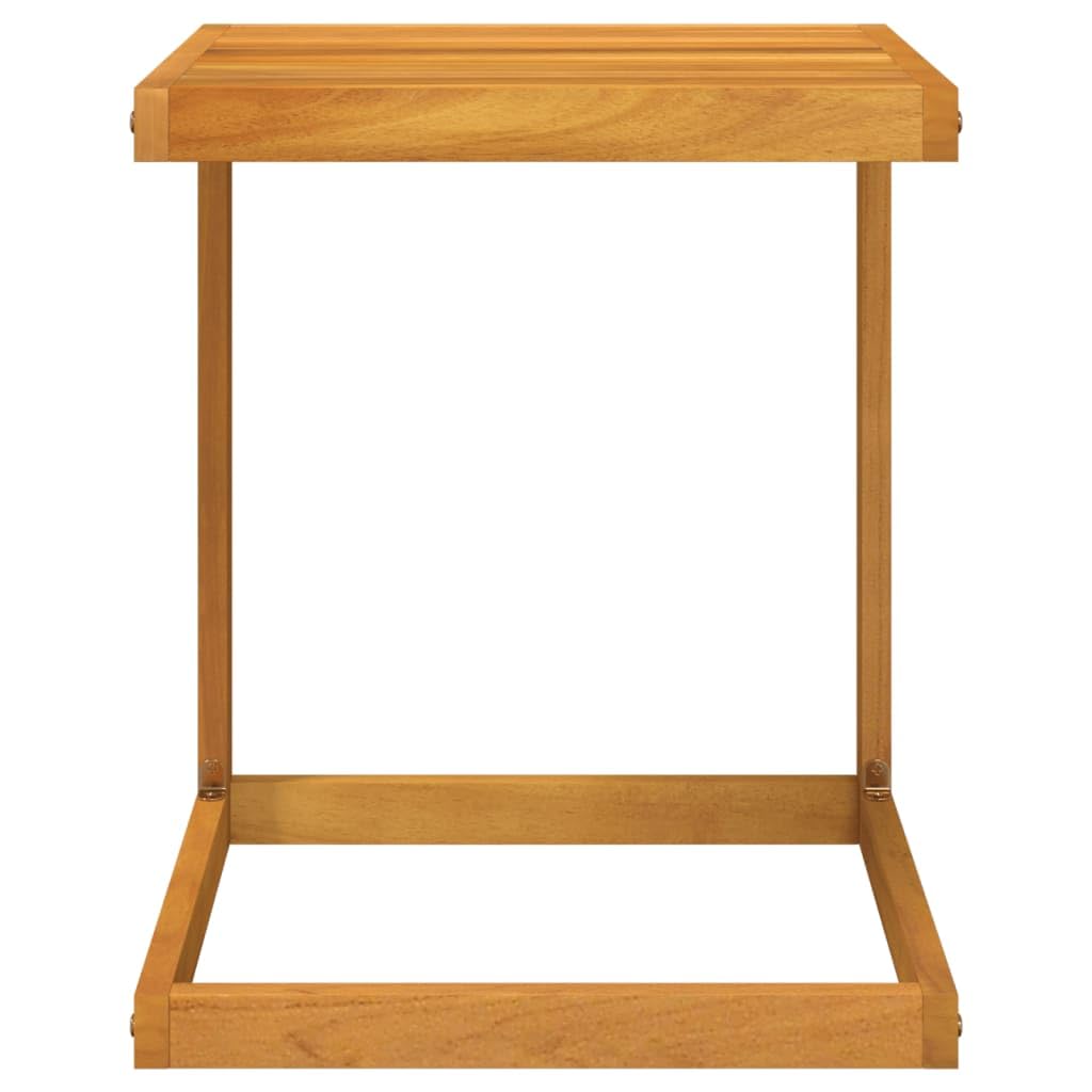 Mesa C de madera maciza de acacia 42 x 40 x 50 cm, mesa de café robusta con diseño en C para sofá o cama, mesa estable para bebidas y aperitivos, duradera