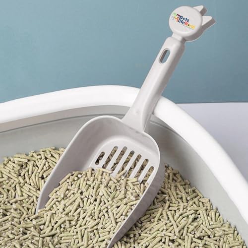 Image of VAYINATO 2 Pcs Cat Head Handle Model Cat Litter Scoop Shovel to Clean Cat Poop and Dog Feaces | Strong Plastic | Easy to Use and Wash | Random Colour by Petzlifeworld
