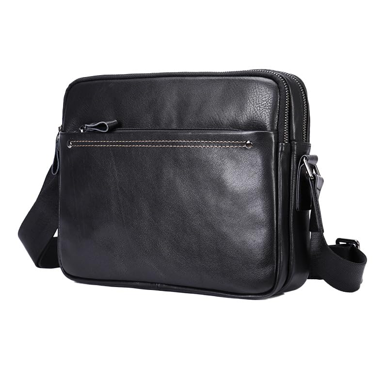 Mens Genuine Leather Messenger Bag Shoulder Satchel Crossbody Briefcase Purse Fashion Business Casual Travel