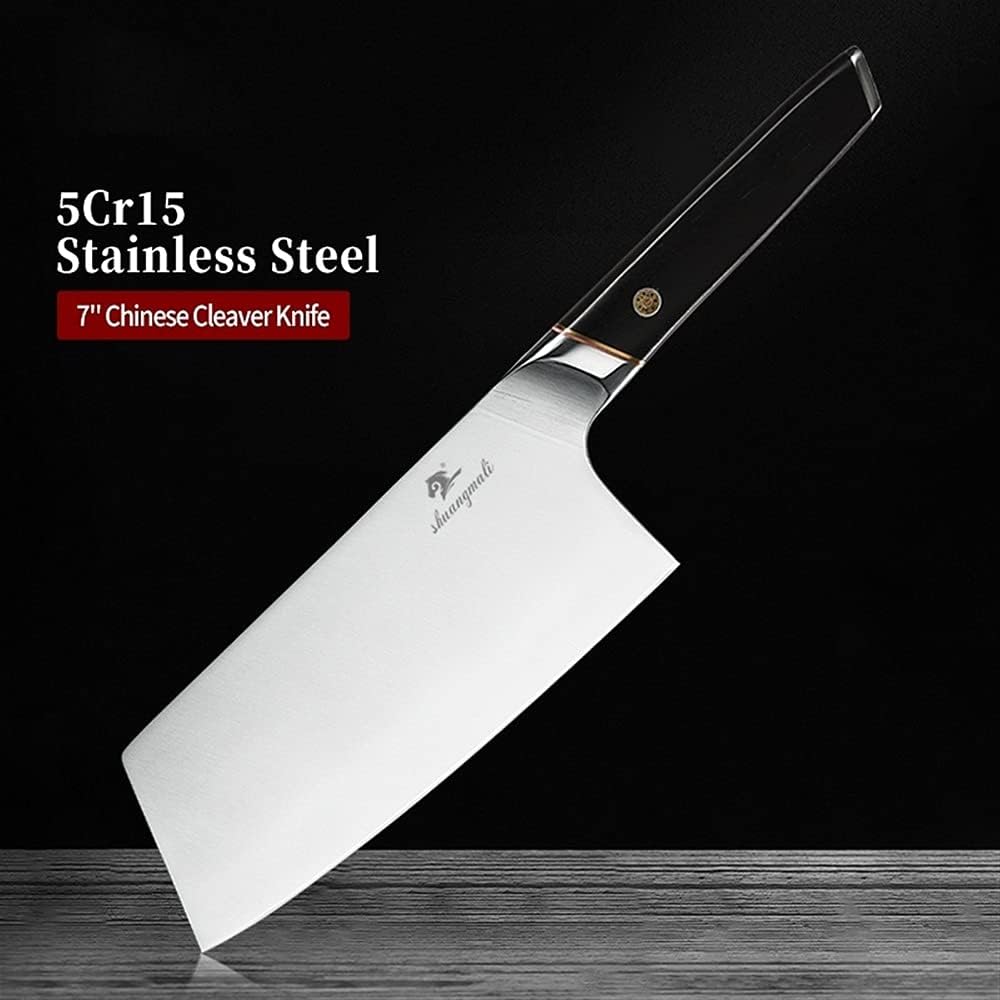 DAXXIN Meat Cleaver,Cleaver Knife, 7 Inch Chinese Chef Knife 5Cr15 Carbon Steel Cleaver Vegetable Chef Knives Slicing Meat Home Cooking Utility Chinese Chef Knives