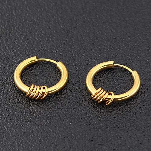 Image of Yellow Chimes Western Style 316L Stainless Steel Hoop Stud Earrings for Men and Women
