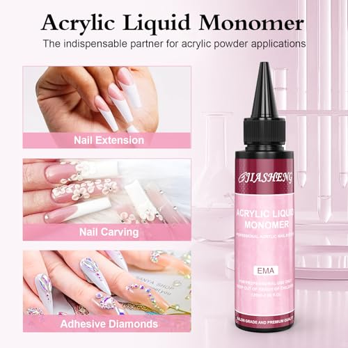 Jiasheng 4.06 Fl.Oz Monomer, Monomer Acrylic Nail Liquid For Acrylic Powders Liquid Monomer For Acrylic Nails thumb #1