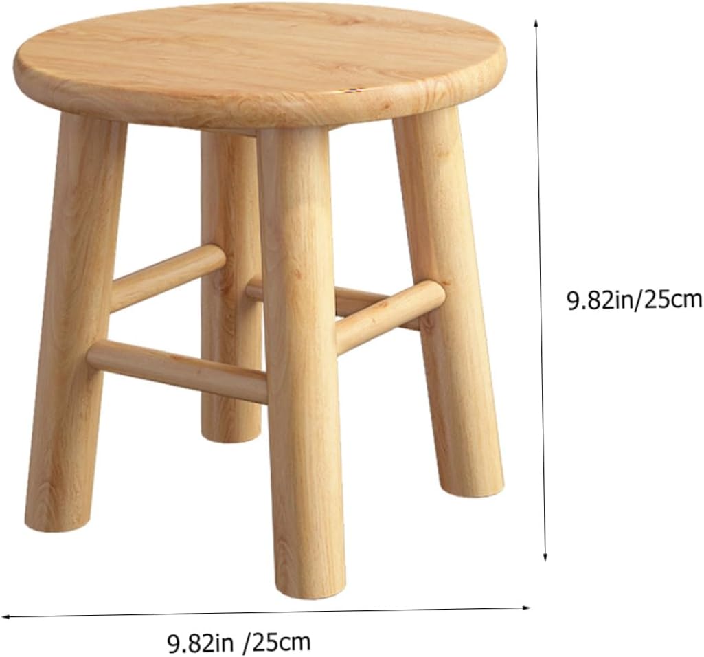 Non-Slip Solid Hardwood Shoe Changing Stool Small Wooden Step Stool for Bathroom Kitchen Bedroom Entryway Smooth Polished Surface Stable Multipurpose Seat for Home Use