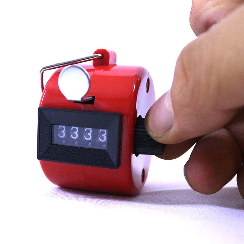 Manual Tally Counter Digit Number Lap Counter Metal & Hand Held Mechanical Clicker Assorted Colors Counting