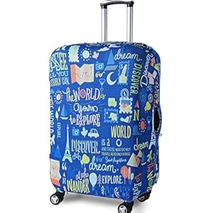 Elastische Travel Bagage Cover Travel Koffer Beschermhoes voor Kofferbak Case Van toepassing op 19 ”-32” Koffer Cover, Blauwe Graffiti, S