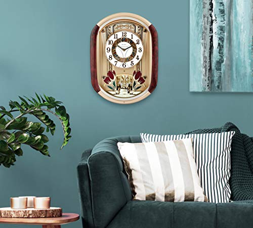 Bulova Fantastic Strike & Chime Wall Clock, Gold #TOP3