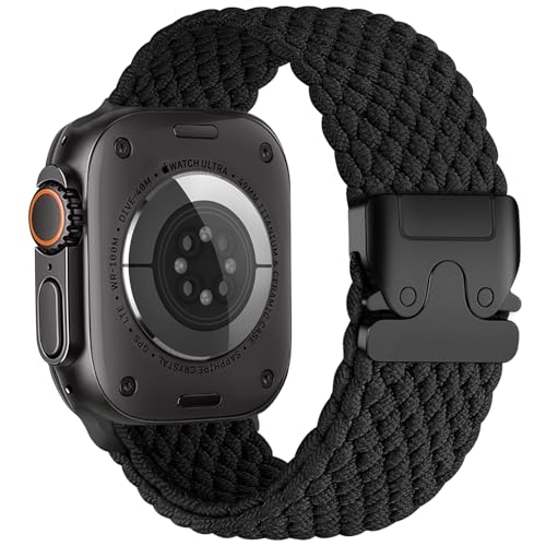 PIOWNN Geflochtenes Armbänder Kompatibel mit Apple Watch Ultra 2 Armband 49mm 46mm 45mm 44mm 42mm - Stoff Nylon Fallschirmverschluss Band für iWatch Ultra 3 SE 3 Series 11 10 9 8 7 6 5 4 2 1