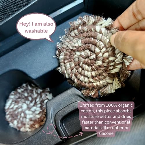 Set de 2 Portavasos de Algodón para Carro Mocha Swirl miniatura 3
