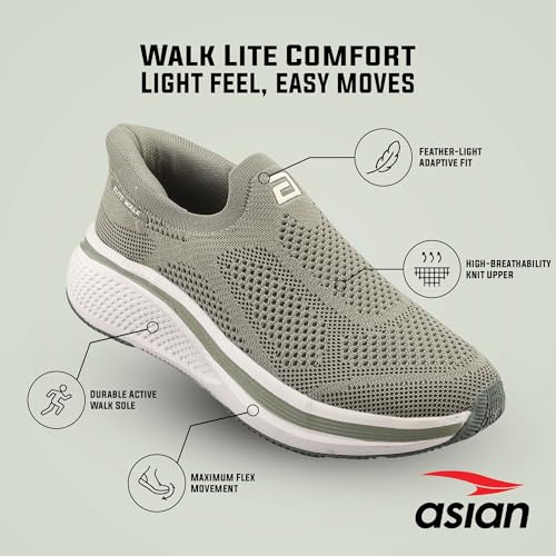 Image of ASIAN Wonderwalk Pro-01 Men's Premium Walking Shoes with Lightweight Knit Design | Soft Cushion Comfort, High-Grip Outsole, Breathable Knit and Supportive Daily Walk Performance