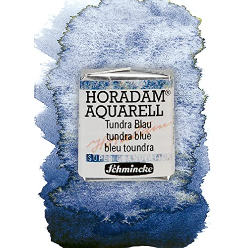 Schmincke – HORADAM® AQUARELL, Super Granulation, 14 984 044 Tundra Blau, 1/2 Näpfchen, sehr stark granulierende Farbtöne, feinste, supergranulierende Aquarellfarben