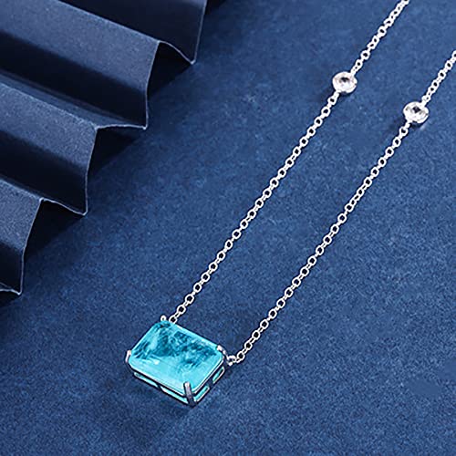 12 * 16 mm Rubí Esmeralda Paraiba Turmalina Piedra Preciosa Colgante Collar de Mujer Joyería de Boda Regalo