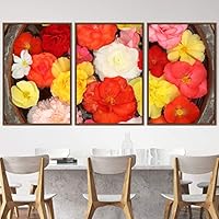 3 Piece Framed Canvas Wall Art Assorted Clusters and Colorful Bouquet Canvas Prints Home Artwork Decoration for Living Room,Bedroom - 16