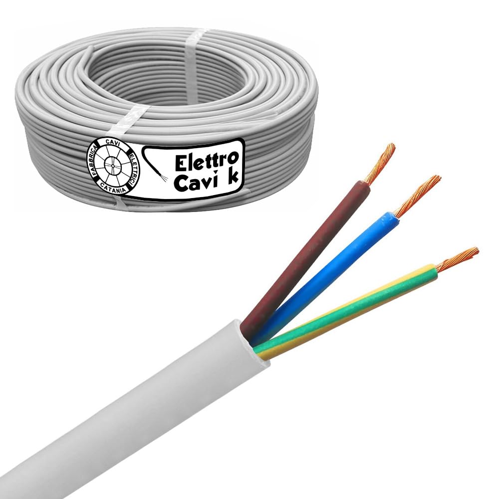 ELETTROCAVI K - CAVO ELETTRICO FROR 3G4 mm² GOMMATO ANTIFIAMMA FLESSIBILE TRIPOLARE 3 POLI 450/750V CPR PROFESSIONALE MADE IN ITALY 10 METRI