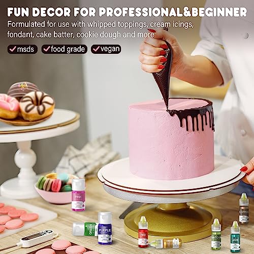Image of Gel Food Coloring - 10 Vivid Colors Gel Food Coloring Set for Baking, Cake Decorating, Cookie, Fondant, Macaron - Tasteless Concentrated Edible Food Color Dye for Icing, Drinks, Crafts - 13g Bottles