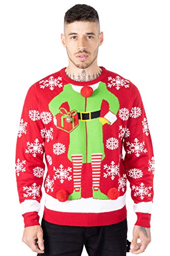 NOROZE Jersey de Navidad para Hombre con diseño de Papá Noel a el Pub Reno, Unisex (L, Regalo Elfo Rojo) Cover