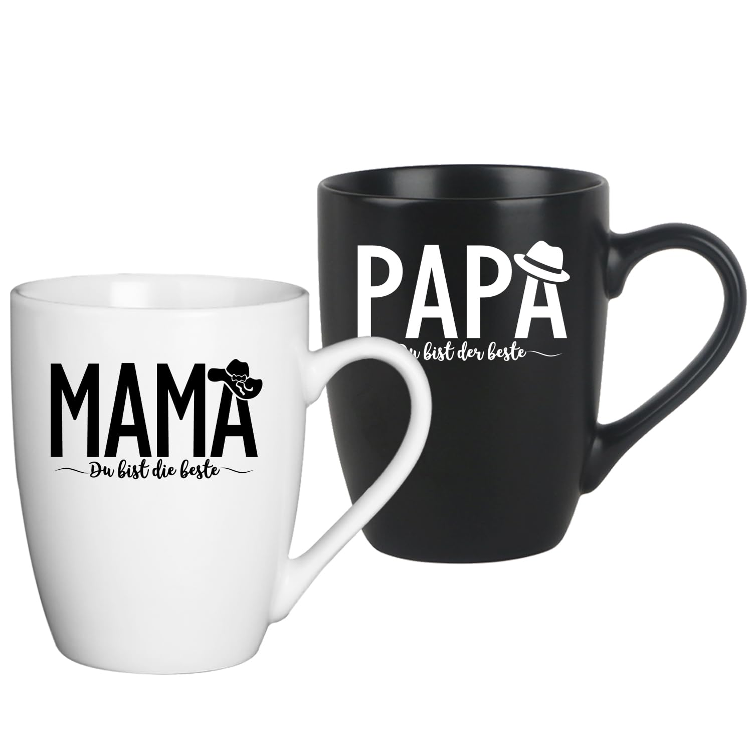 Weihnachtsgeschenke für Eltern, beste Mama und bester Papa Tassen Set Geschenk von Tochter & Sohn zum Geburtstag Vatertag Muttertag Männertag (für Mama & Papa)