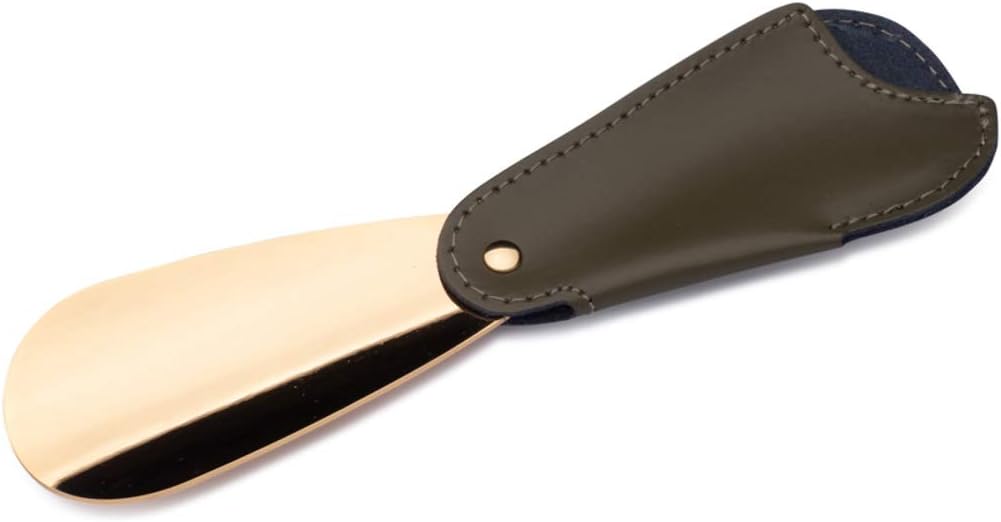 Chausse Pied De Voyage Avec Doublure En Vrai Cuir Noir - Palette Acier Or