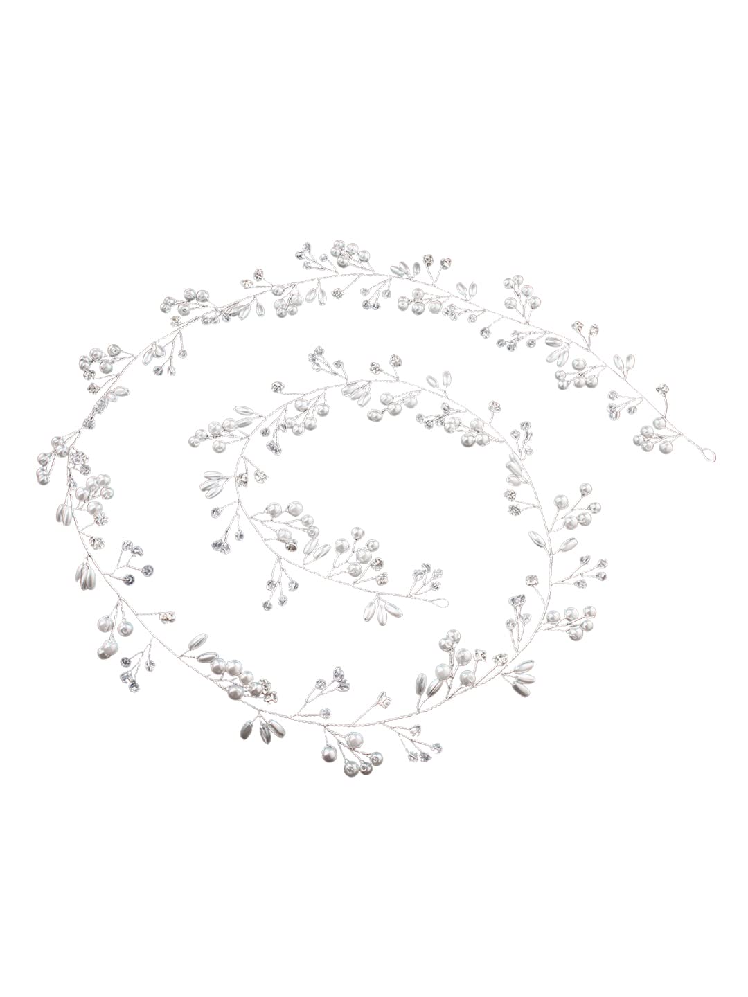 Bridal Hair Vine for Women and Girls Bridal Hair Accessories for Wedding White Pearl Headband Hair Accessories Wedding Jewellery for Women Crystals Bridal Wedding Headband Hair Vine for Girls