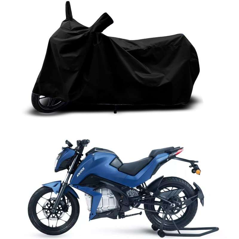 Image of 100% Scratchproof /UV-Rays /Heat Protection /Birds Dropping /Water Resistant /Dust Proof /Waterproof /Full Bike Scooty Two Wheeler Body Cover Compatible for Tork Kratos All Varients[Black]