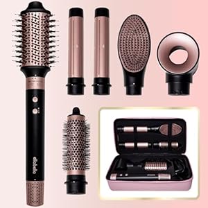 ELLA BELLA® 6 in 1 Professional Hot Air Styler • Powerful Hair Dryer & Straightener Set • Styling Without Heat Damage • Fast Drying Curling Volumizing Straightening • Includes Protective Travel Case