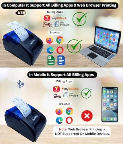 PeriPeri 2Inch Desk Advanced USB+Bluetooth Thermal Receipt Printer for ...