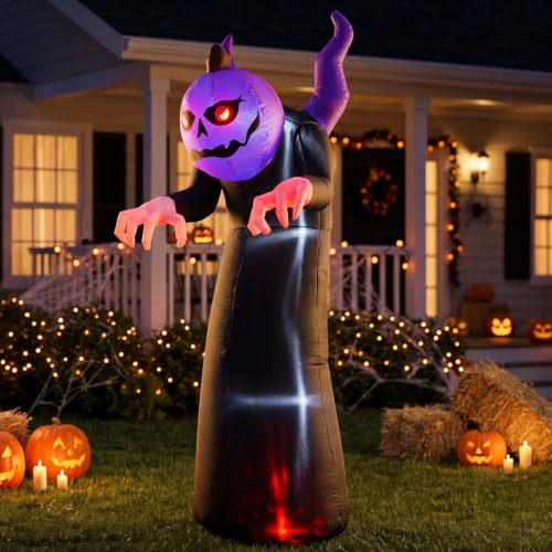 DROFELY 7ft Halloween Death Pumpkin Inflatable Decoration with LEDs - image 1