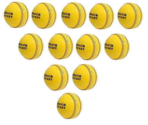Balles de cricket en cuir jaune CW Lot de 12 pour homme 120g
