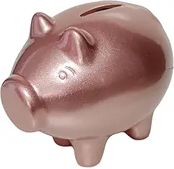 Genérico, Cofre Porquinho Porco para guardar moedas Cerâmica Poupança Rosa Rose