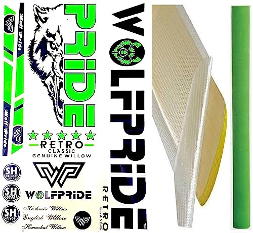 Image of G /GREEN RETRO CRICKET BAT STICKER COMBO KIT (STICKER, ANTI SCUFF SHEET) Bat Sticker (Multicolor)