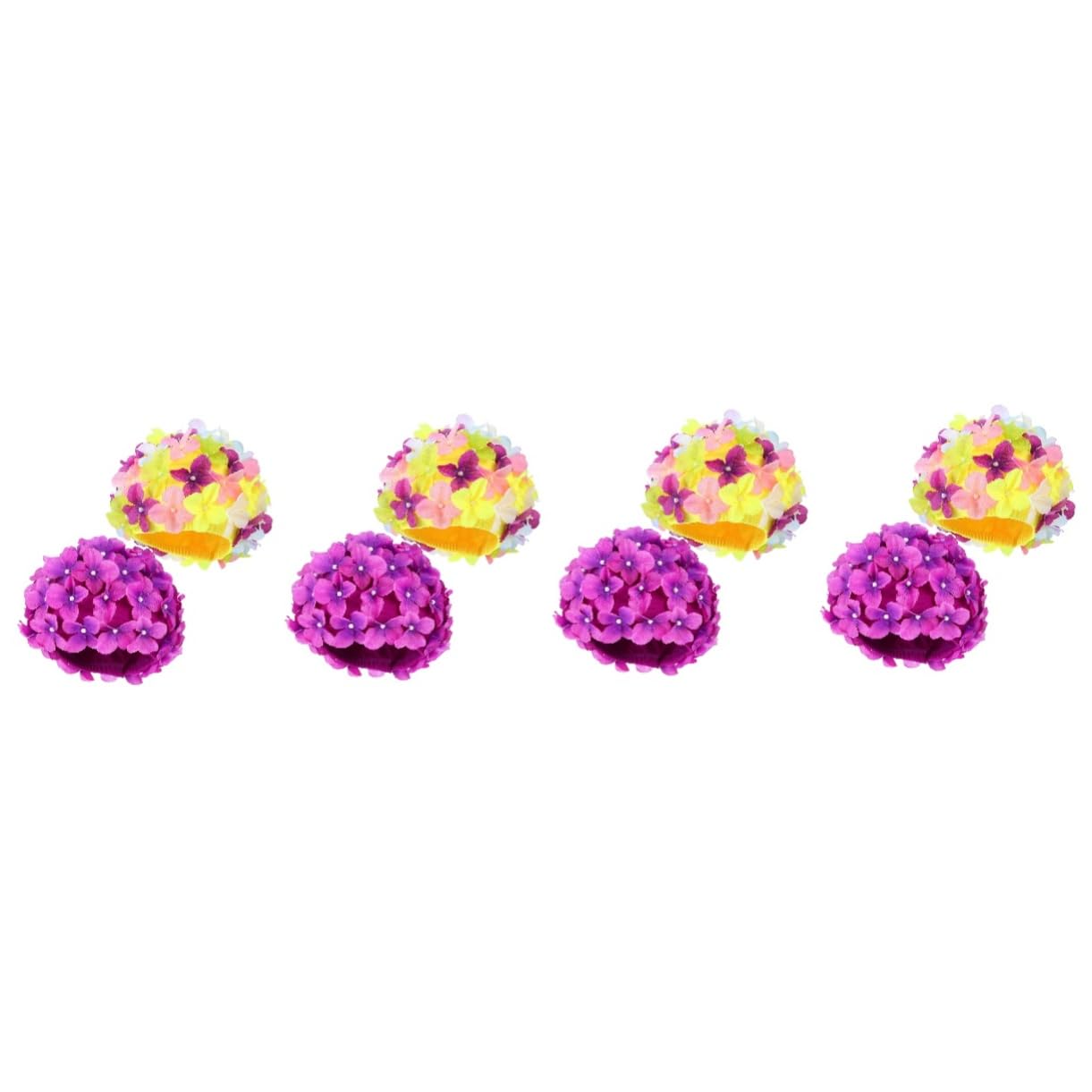 Anneome 8stücke Atmungsaktive Badekappen Für Frauen Mit Blumenmotiv Elastische Schwimmhaube Für Langes Haar Für Wassersport Und Schwimmen Stylische Badehaube Mit Floralem Design