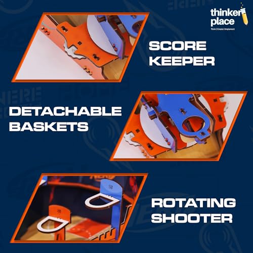 Image of Nerf DIY Basketball Frenzy | Build, Play & Compete in Your Own Basketball Arena | Stem Educational Toy for Kids Age 6, 7, 8+ Years | Science & Learning Toy | 3D Puzzle, Multicolor