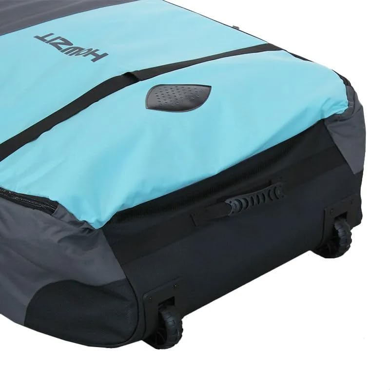 Howzit – Boardbag Wingfoil Reise mit Rollen – Gepolsterte Transporttasche 10 mm – hoher Schutz Polyester 600D – ideal für Reisen im Flugzeug – Schwarz/Grau