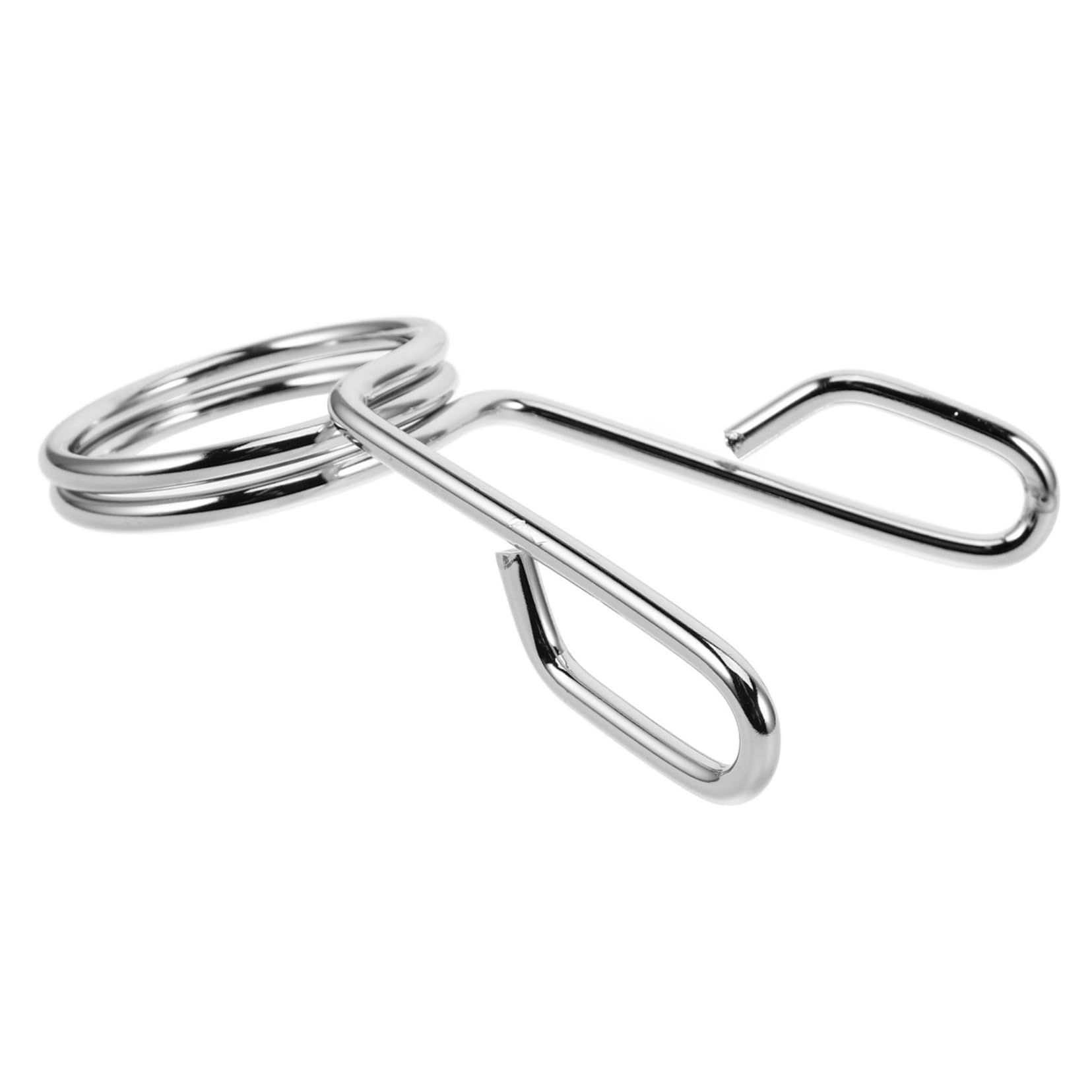 BESPORTBLE Fringe Barbell Barbell Clips Weightlifting Clips Weight Clamps Gym Clamps Weight Collars Silver Iron