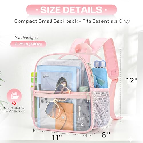 Image of Oraben Clear Backpack for Stadium Events Stadium Backpack Waterproof 12x6x12 Clear Bag for Adult Concert Sport Work