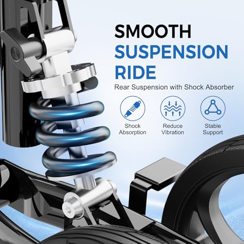 Image of BlessReach Steerable Knee Walker Deluxe Medical Scooter for Foot Injuries Compact Crutches, with Dual Rear on-Wheel Brake and Shock Absorption Under The Knee pad, Black