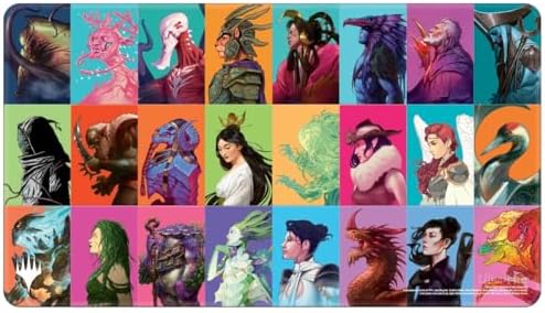 Ultra PRO - Commander Masters White Stitched Card Playmat for Magic: The Gathering ft. Pop Art Collage, Protect Your Gaming and Collectible Cards During Gameplay, Use as Oversized Mouse Pad, Desk Mat image 2