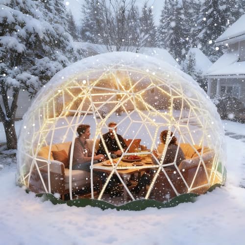 Garden Dome Bubble Tent House Outdoor, Upgraded Geodesic Dome Greenhouse with Transparent PVC Cover, Weatherproof Greenhouse Suitable for Patio (GREEN-12FT) - Image 4