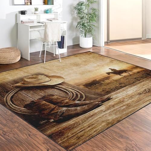 Tapete lavable estilo vaquero 5'x7' con respaldo antideslizante miniatura 3