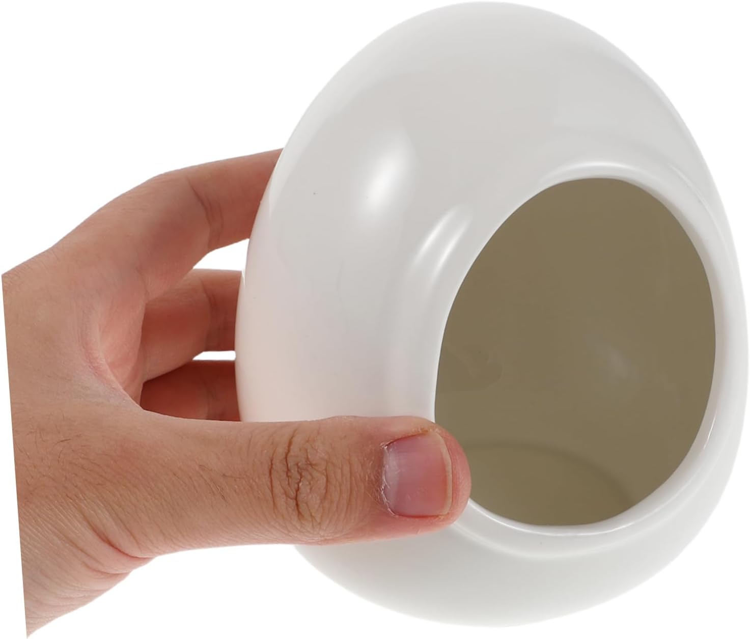 GLEAVI Salt Pig: Ceramic Salt Cellar Egg Shaped Spices Crock Wide Mouth Seasoning Box Pepper Shaker For Kitchen Spices Condiment