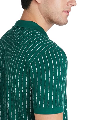 Image of Allen Solly Men's Polo T-Shirt | All-Over Print | Regular Fit | Cotton Comfort Feel | Smart Casual Wear