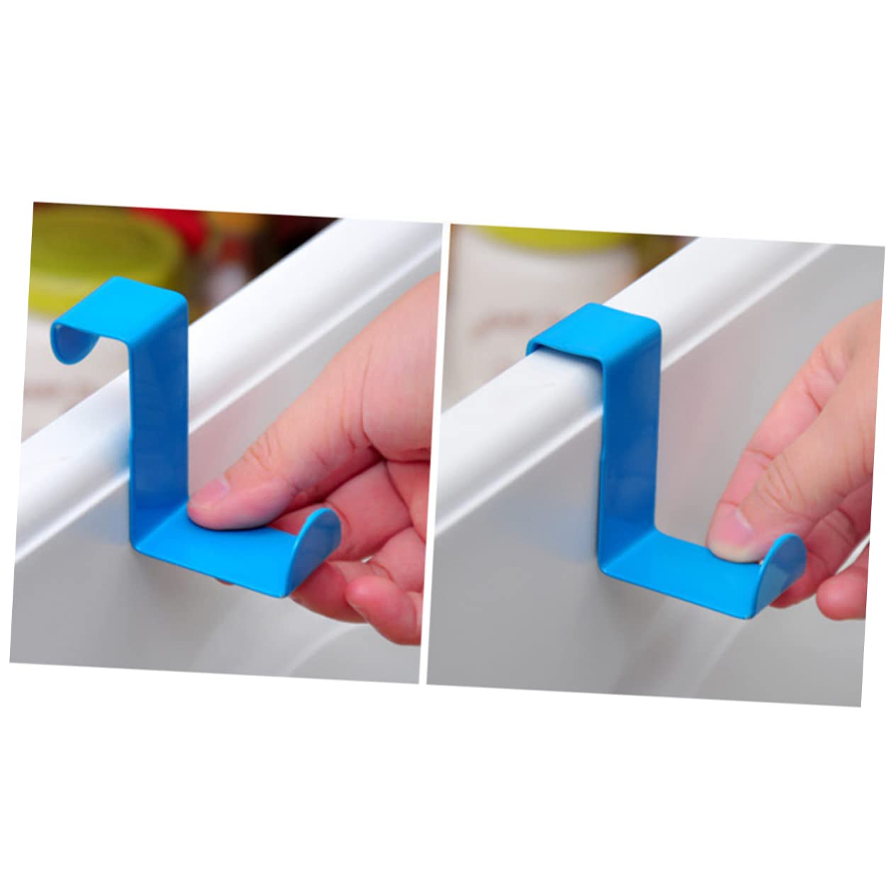 Unomor 2Pcs Z Shaped Heavy Duty Stainless Steel Over The Door Hooks Reversible Design for Towel Coat and Bag Storage Fits Doors Up to Thick Pink