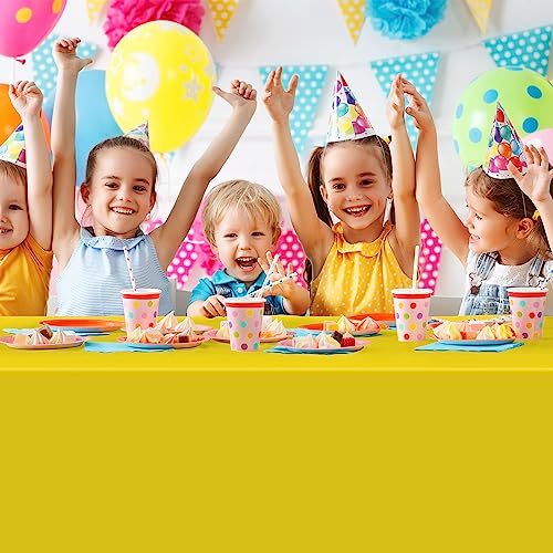 image for MASHAN 12 Pack Assorted Color Rectangle Plastic Tablecloth Disposable 