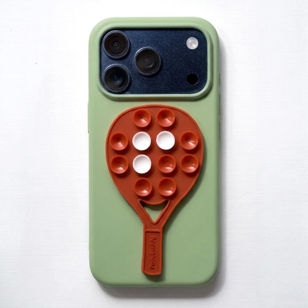 Silicone Suction Phone Mount - Padel Court Glass, Terracota Clay