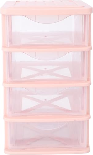 DOITOOL Organizador de 4 cajones de plástico para escritorio, caja de herramientas para profesores, cajón de oficina, cubo, organizador de