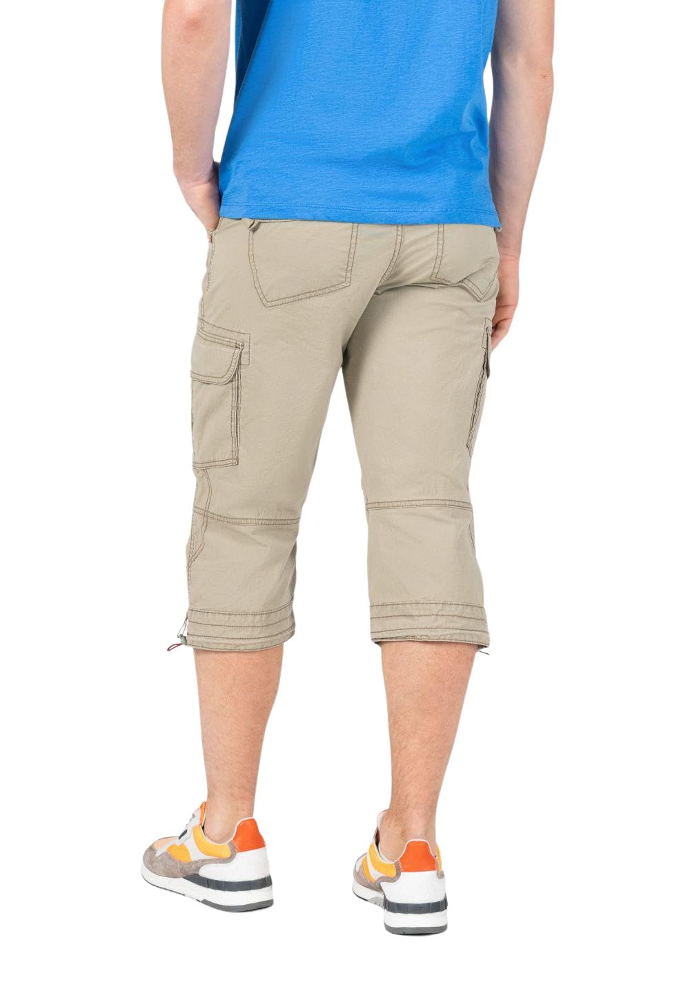 Timezone Herren 3/4 Cargo Hose Loose MILESTZ Short Mid Waist Loose Fit W30-W40 | Baumwolle | Regular Fit | unifarben | wärmend | Reißverschluss | sportlich-Style | ideal für Casualmode