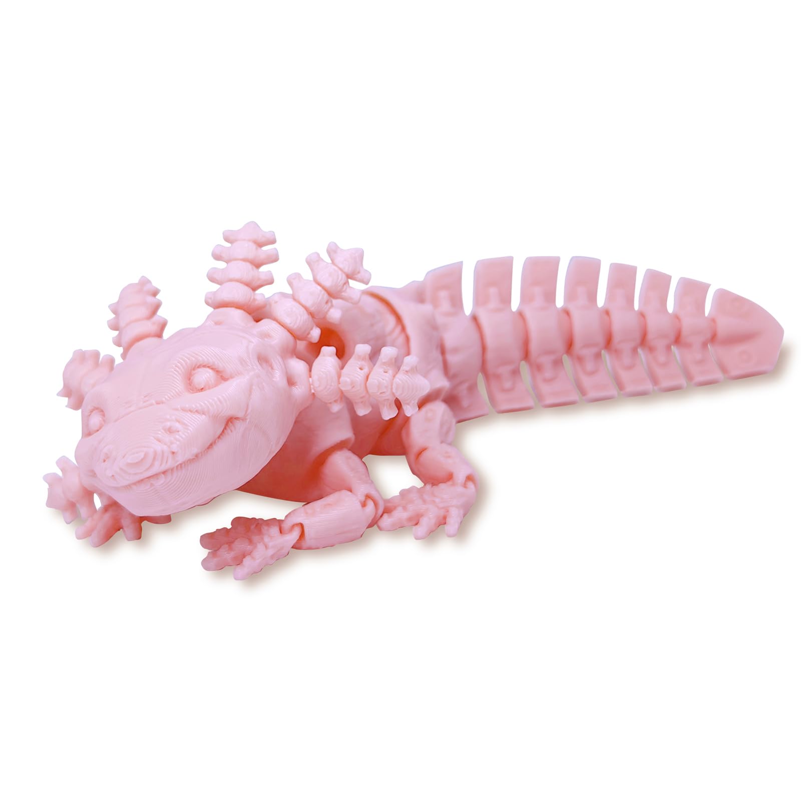 3D Printed Salamander, 3D Printed Animal Statue Ornaments, Joint Movable Articulated Flexible Mechanical Axolotl Ornaments for Adults with Autism ADHD Relieve Stress