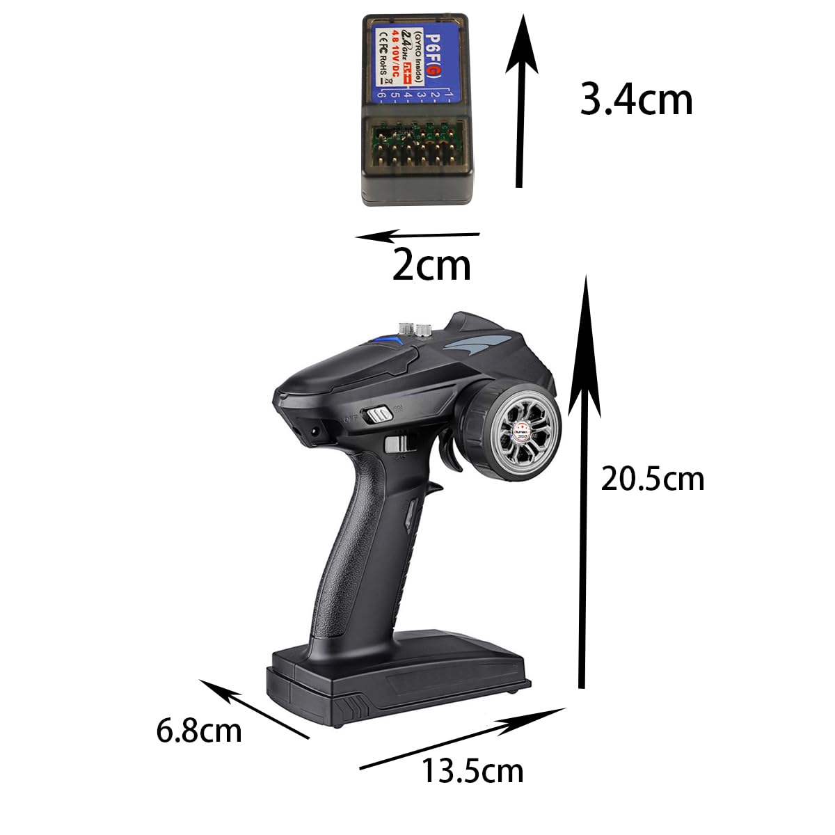 2.4GHz 6CH RC Trasmettitore E Ricevitore Built-In RC Gyro per 1/10 RC Auto RC Camion RC Barca Drift RC Auto RC Rock Crawler