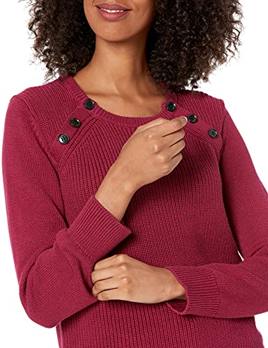Cable Stitch Women's Raglan Long Sleeve Shaker Stitch Pullover Sweater - Fisherman Rib Knit Crewneck Cotton Top3