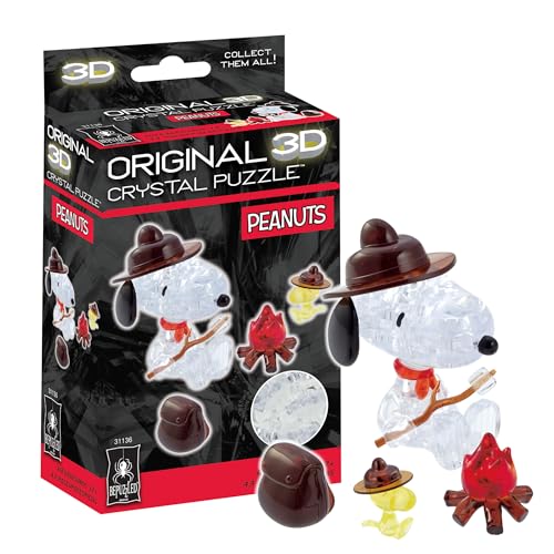 BePuzzled, Peanuts Snoopy Campfire Original 3D Crystal Puzzle, Perfect for Puzzlers Ages 12 and Up, Challenging to Complete and Beautiful to Display,...