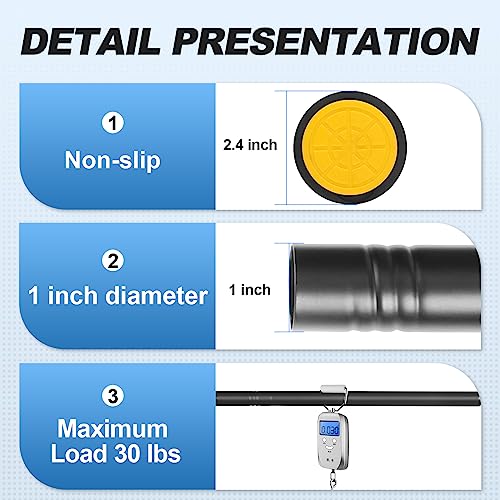 Image of CorkLatta Black Shower Curtain Rod 31 to 80 Inch,1 Inch Diameter Adjustable Spring Tension Stainless Steel Telescoping Rod,Easy Install,No Rust
